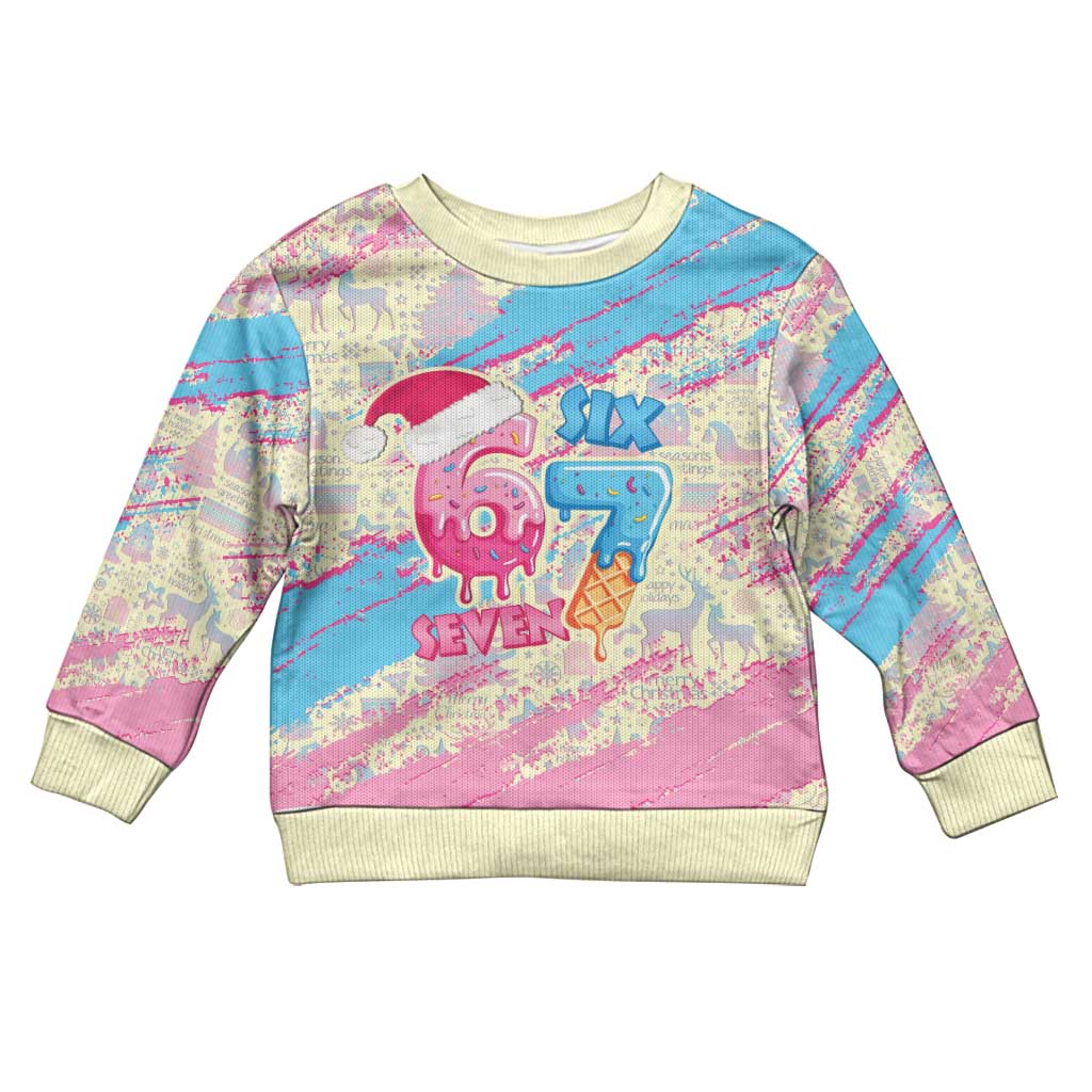 Six Seven Ice Cream Drip Kid Ugly Christmas Sweater 67 Funny Christmas Gen Alpha Slang - Wonder Print Shop