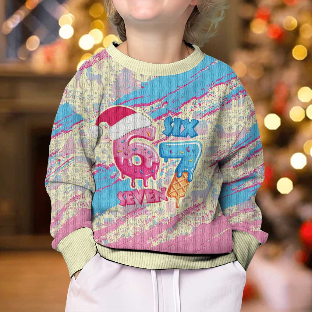 Six Seven Ice Cream Drip Kid Ugly Christmas Sweater 67 Funny Christmas Gen Alpha Slang - Wonder Print Shop