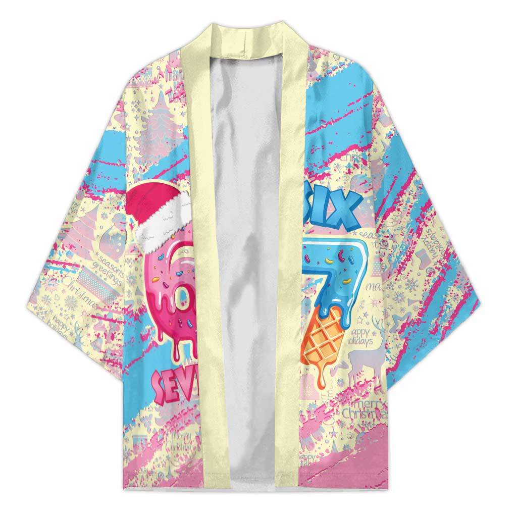 Six Seven Ice Cream Drip Kimono 67 Funny Christmas Gen Alpha Slang - Wonder Print Shop
