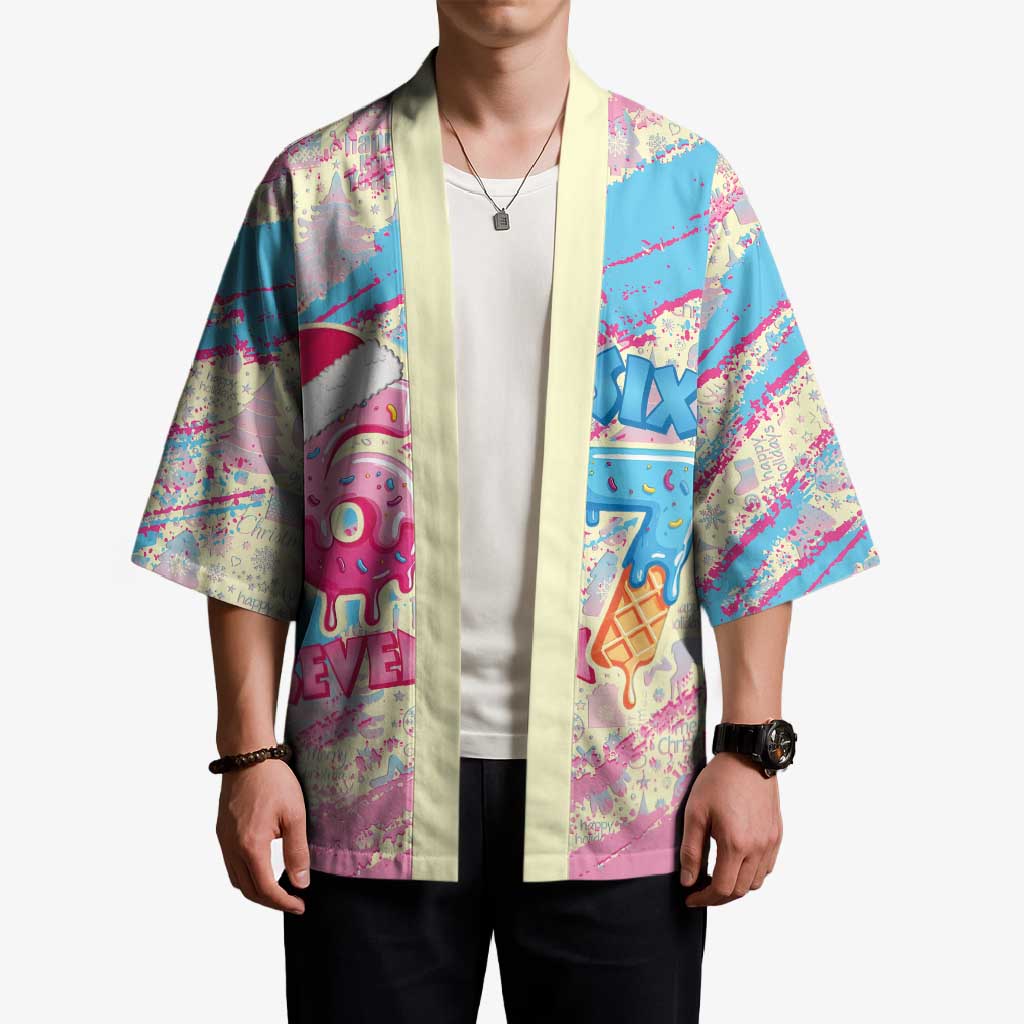 Six Seven Ice Cream Drip Kimono 67 Funny Christmas Gen Alpha Slang - Wonder Print Shop