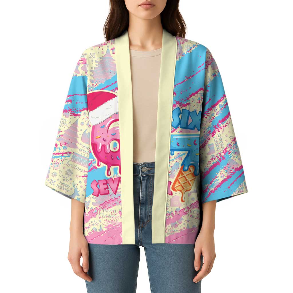 Six Seven Ice Cream Drip Kimono 67 Funny Christmas Gen Alpha Slang - Wonder Print Shop