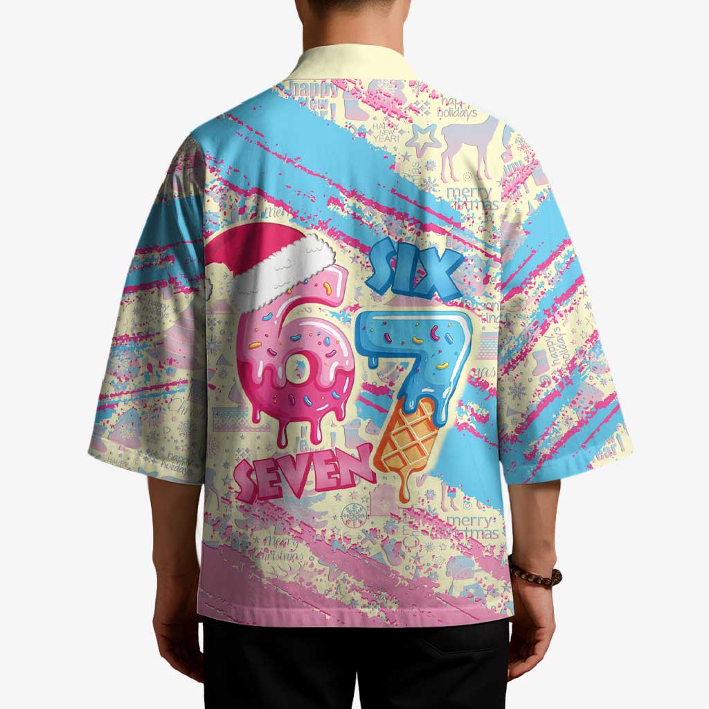 Six Seven Ice Cream Drip Kimono 67 Funny Christmas Gen Alpha Slang - Wonder Print Shop