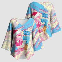 Six Seven Ice Cream Drip Kimono Sleeve Blouse 67 Funny Christmas Gen Alpha Slang - Wonder Print Shop