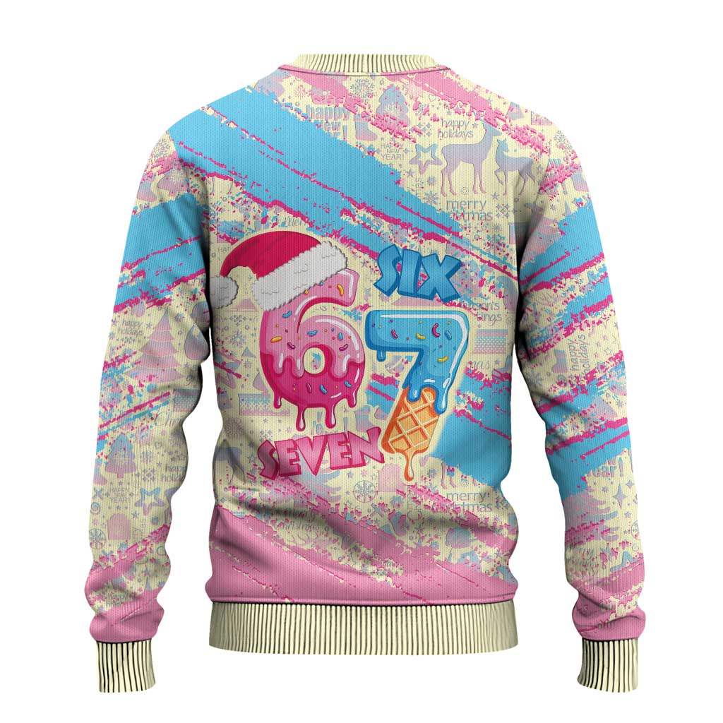 Six Seven Ice Cream Drip Ugly Christmas Sweater 67 Funny Christmas Gen Alpha Slang - Wonder Print Shop