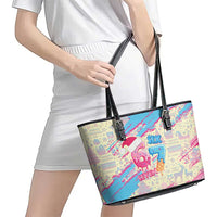 Six Seven Ice Cream Drip Leather Tote Bag 67 Funny Christmas Gen Alpha Slang - Wonder Print Shop
