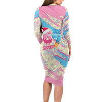 Six Seven Ice Cream Drip Long Sleeve Bodycon Dress 67 Funny Christmas Gen Alpha Slang - Wonder Print Shop