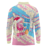 Six Seven Ice Cream Drip Long Sleeve Polo Shirt 67 Funny Christmas Gen Alpha Slang - Wonder Print Shop