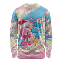 Six Seven Ice Cream Drip Long Sleeve Shirt 67 Funny Christmas Gen Alpha Slang - Wonder Print Shop