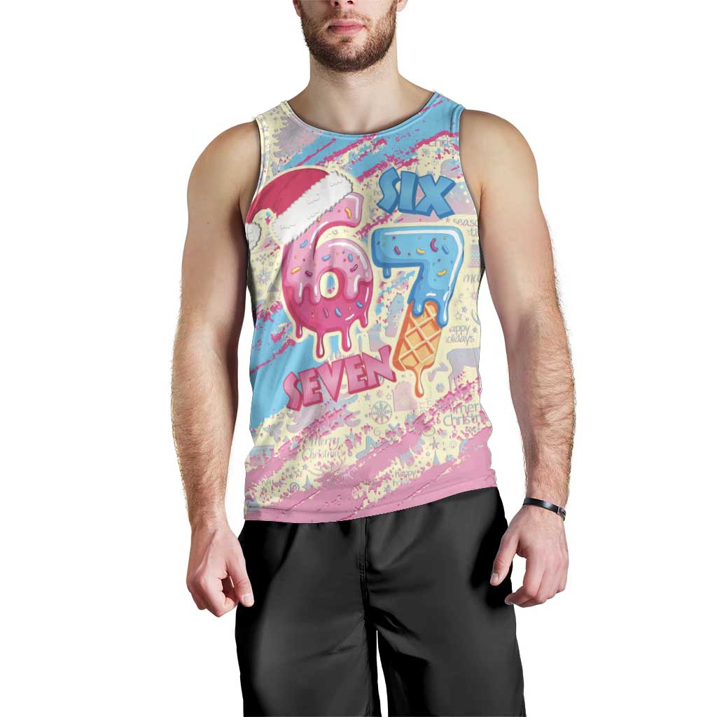 Six Seven Ice Cream Drip Men Tank Top 67 Funny Christmas Gen Alpha Slang - Wonder Print Shop