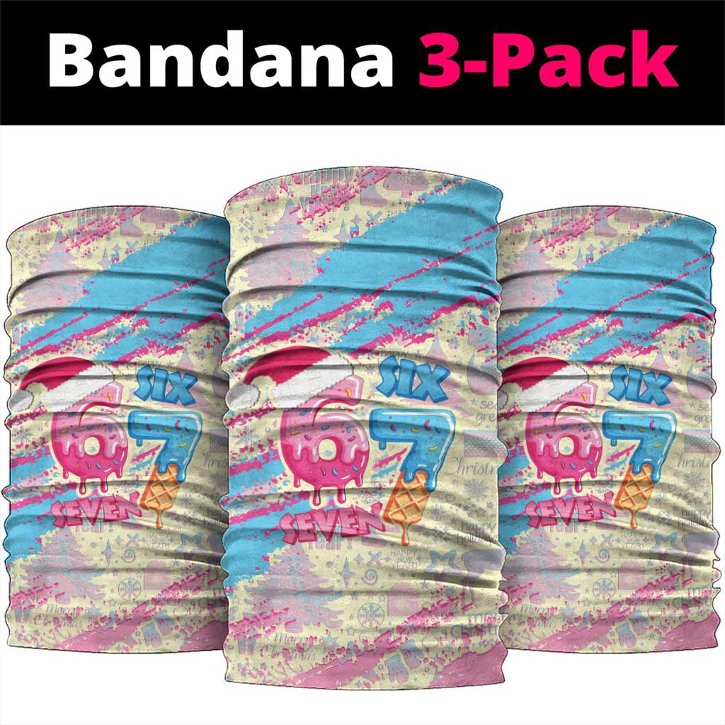 Six Seven Ice Cream Drip Neck Gaiter 67 Funny Christmas Gen Alpha Slang - Wonder Print Shop
