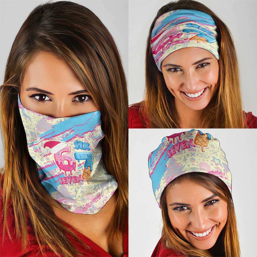 Six Seven Ice Cream Drip Neck Gaiter 67 Funny Christmas Gen Alpha Slang - Wonder Print Shop