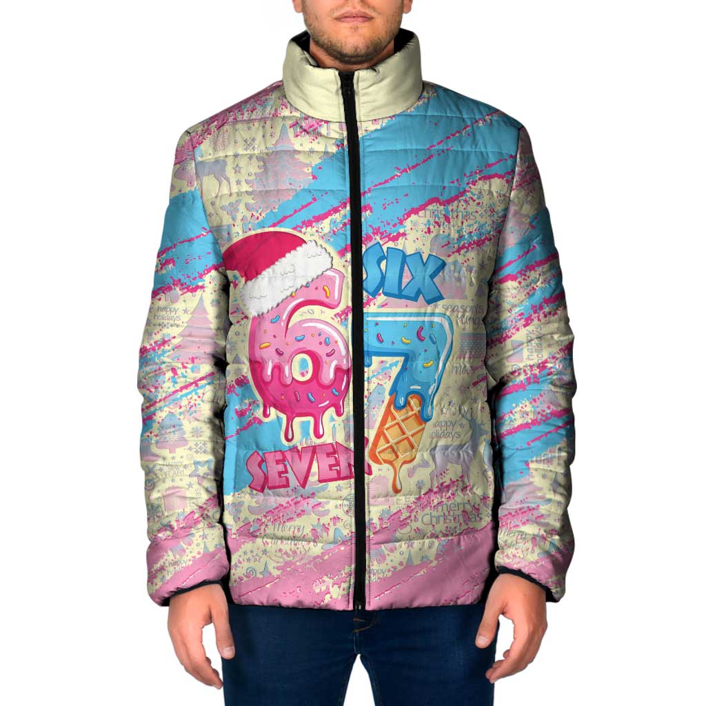 Six Seven Ice Cream Drip Padded Jacket 67 Funny Christmas Gen Alpha Slang - Wonder Print Shop