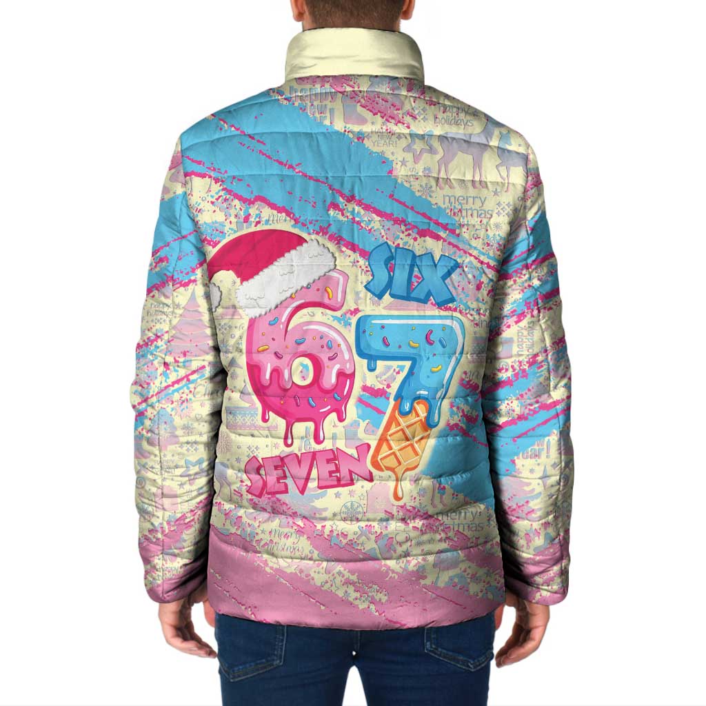 Six Seven Ice Cream Drip Padded Jacket 67 Funny Christmas Gen Alpha Slang - Wonder Print Shop
