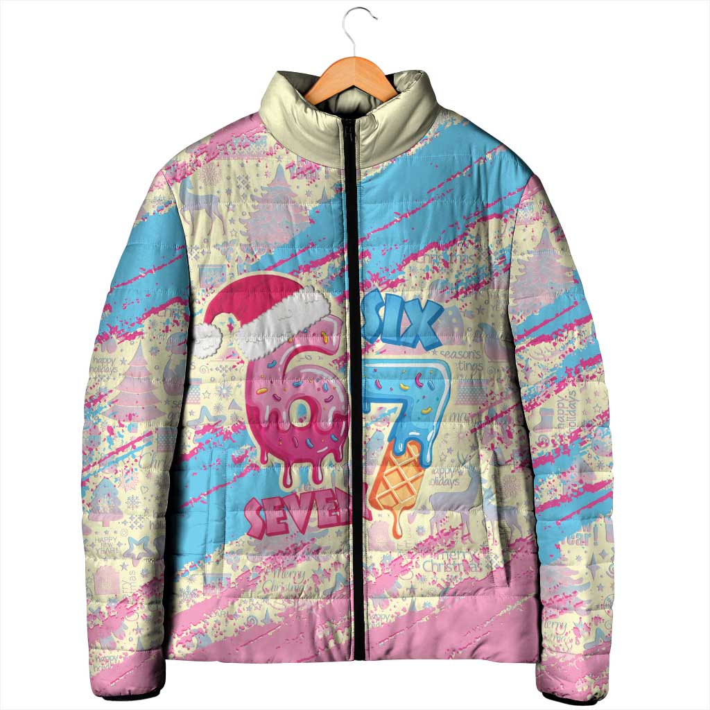 Six Seven Ice Cream Drip Padded Jacket 67 Funny Christmas Gen Alpha Slang - Wonder Print Shop
