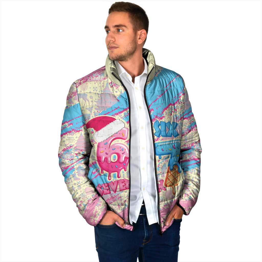 Six Seven Ice Cream Drip Padded Jacket 67 Funny Christmas Gen Alpha Slang - Wonder Print Shop