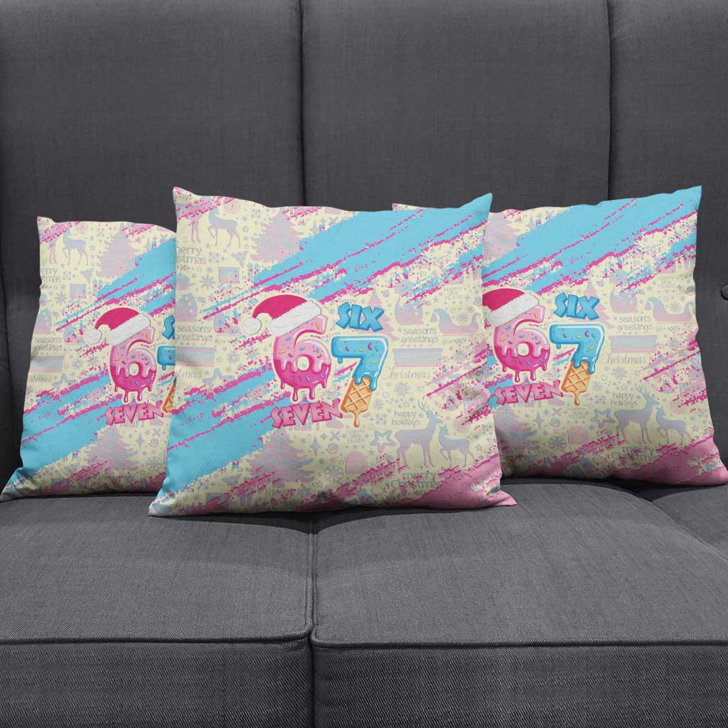 Six Seven Ice Cream Drip Pillow Cover 67 Funny Christmas Gen Alpha Slang - Wonder Print Shop