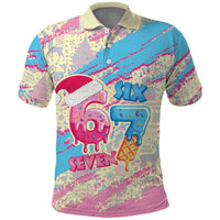 Six Seven Ice Cream Drip Polo Shirt 67 Funny Christmas Gen Alpha Slang - Wonder Print Shop