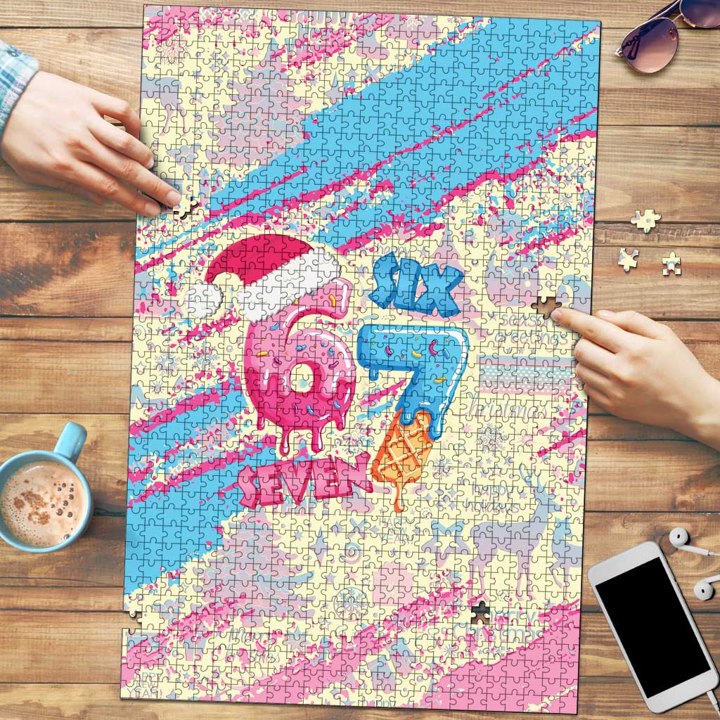 Six Seven Ice Cream Drip Puzzle 67 Funny Christmas Gen Alpha Slang - Wonder Print Shop