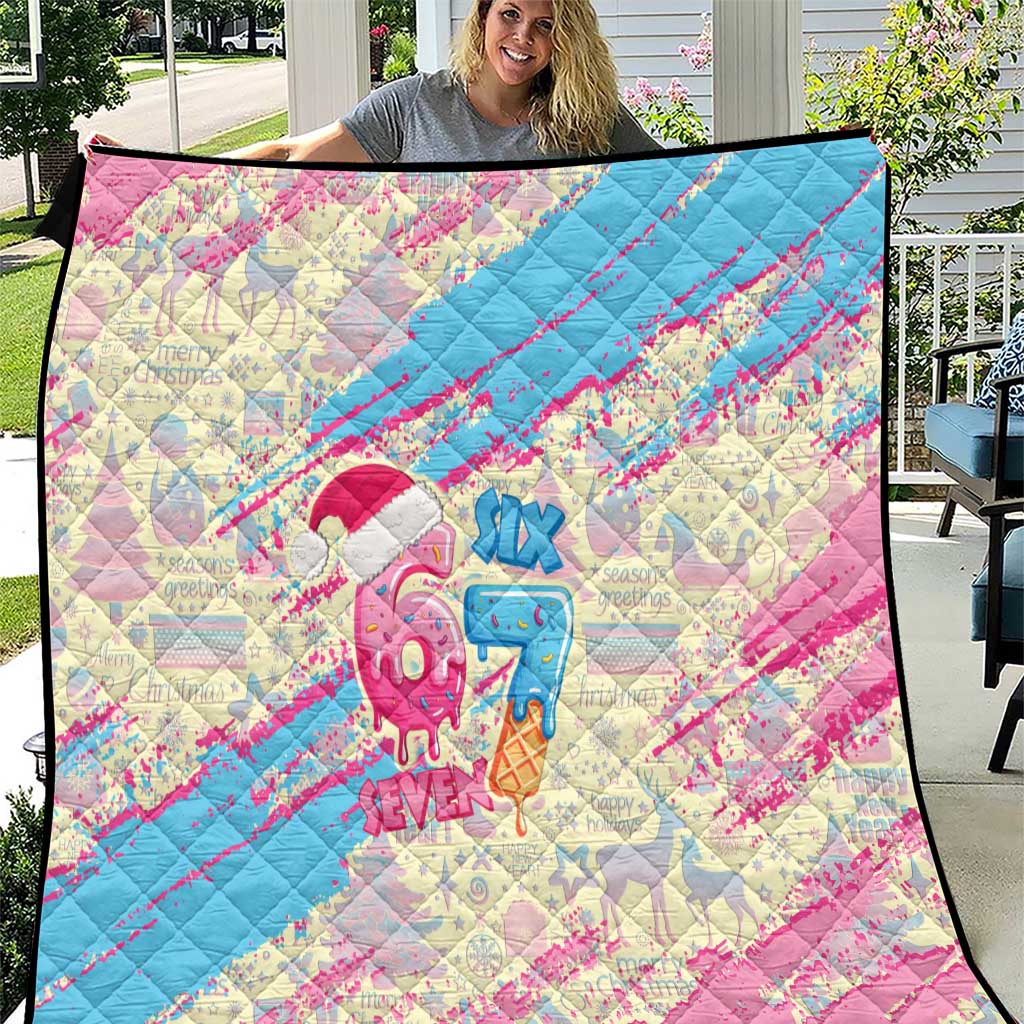 Six Seven Ice Cream Drip Quilt 67 Funny Christmas Gen Alpha Slang - Wonder Print Shop