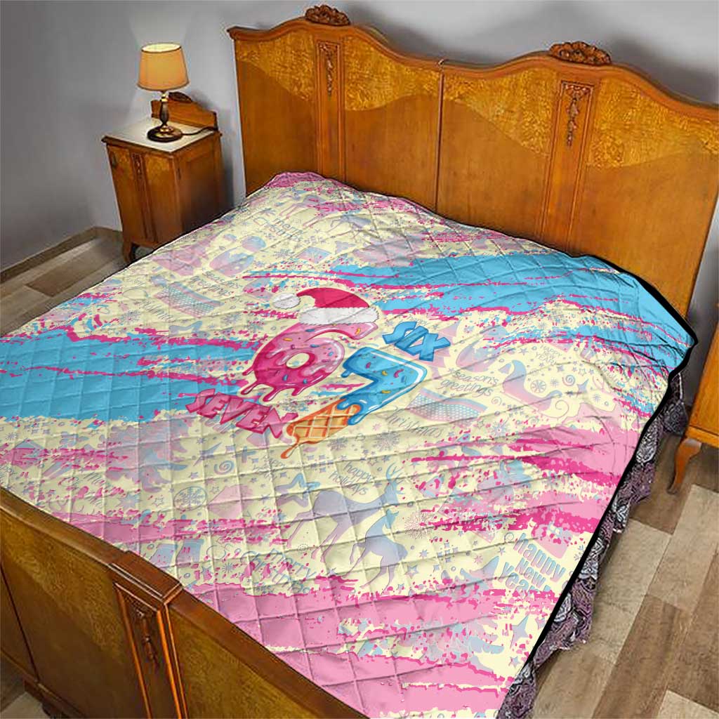 Six Seven Ice Cream Drip Quilt 67 Funny Christmas Gen Alpha Slang - Wonder Print Shop