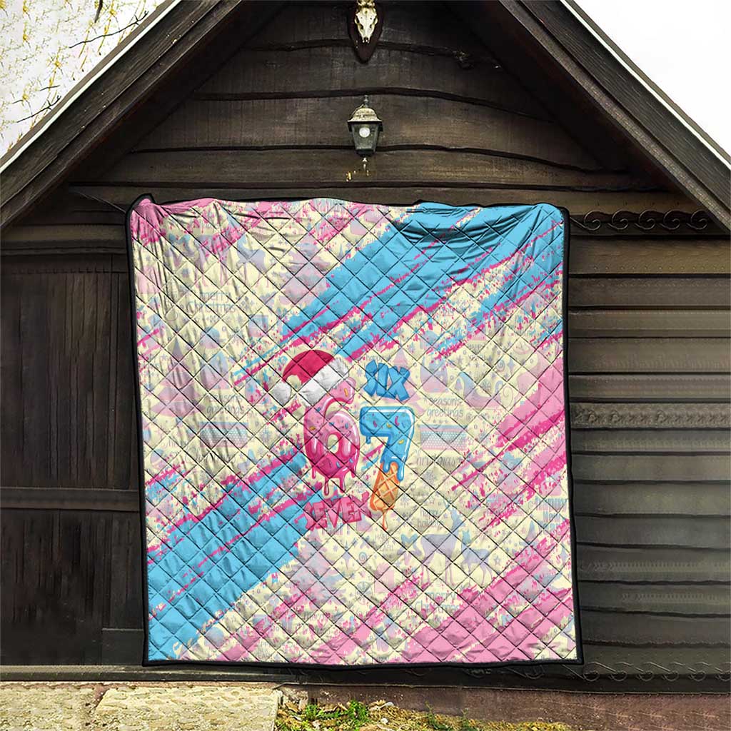 Six Seven Ice Cream Drip Quilt 67 Funny Christmas Gen Alpha Slang - Wonder Print Shop