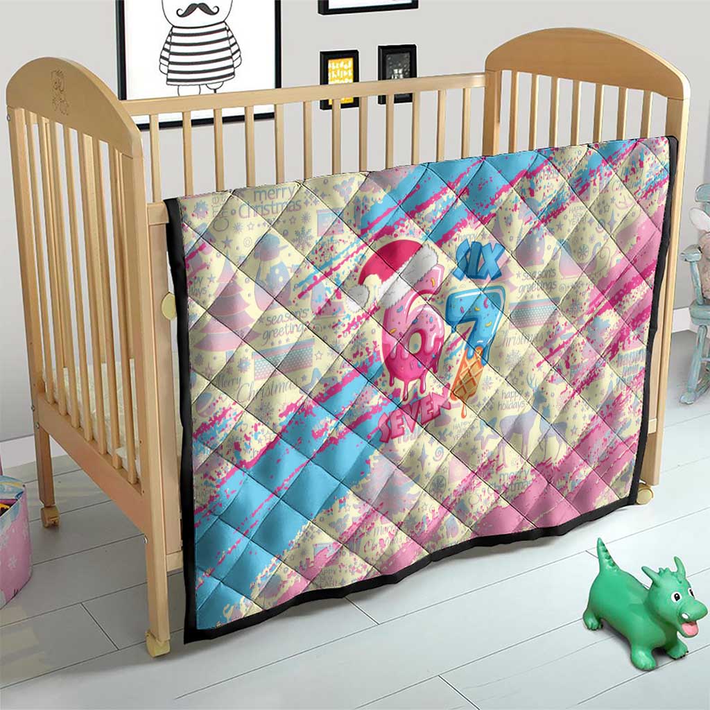 Six Seven Ice Cream Drip Quilt 67 Funny Christmas Gen Alpha Slang - Wonder Print Shop