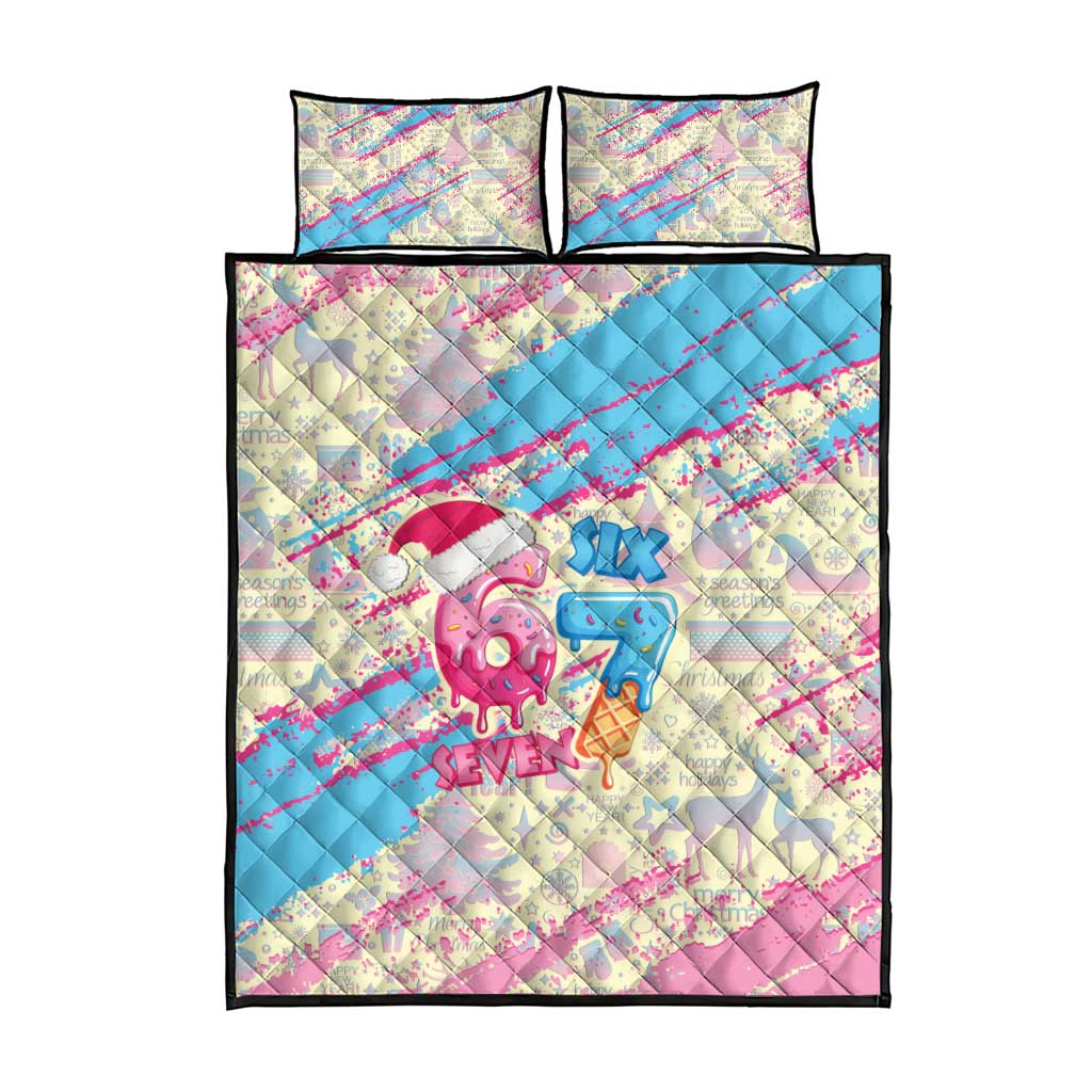 Six Seven Ice Cream Drip Quilt Bed Set 67 Funny Christmas Gen Alpha Slang - Wonder Print Shop