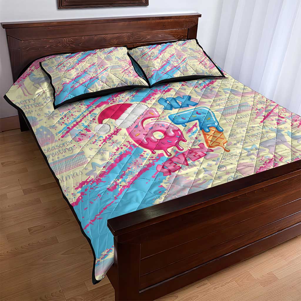 Six Seven Ice Cream Drip Quilt Bed Set 67 Funny Christmas Gen Alpha Slang - Wonder Print Shop