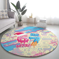 Six Seven Ice Cream Drip Round Carpet 67 Funny Christmas Gen Alpha Slang - Wonder Print Shop