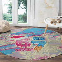 Six Seven Ice Cream Drip Round Carpet 67 Funny Christmas Gen Alpha Slang - Wonder Print Shop