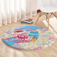 Six Seven Ice Cream Drip Round Carpet 67 Funny Christmas Gen Alpha Slang - Wonder Print Shop