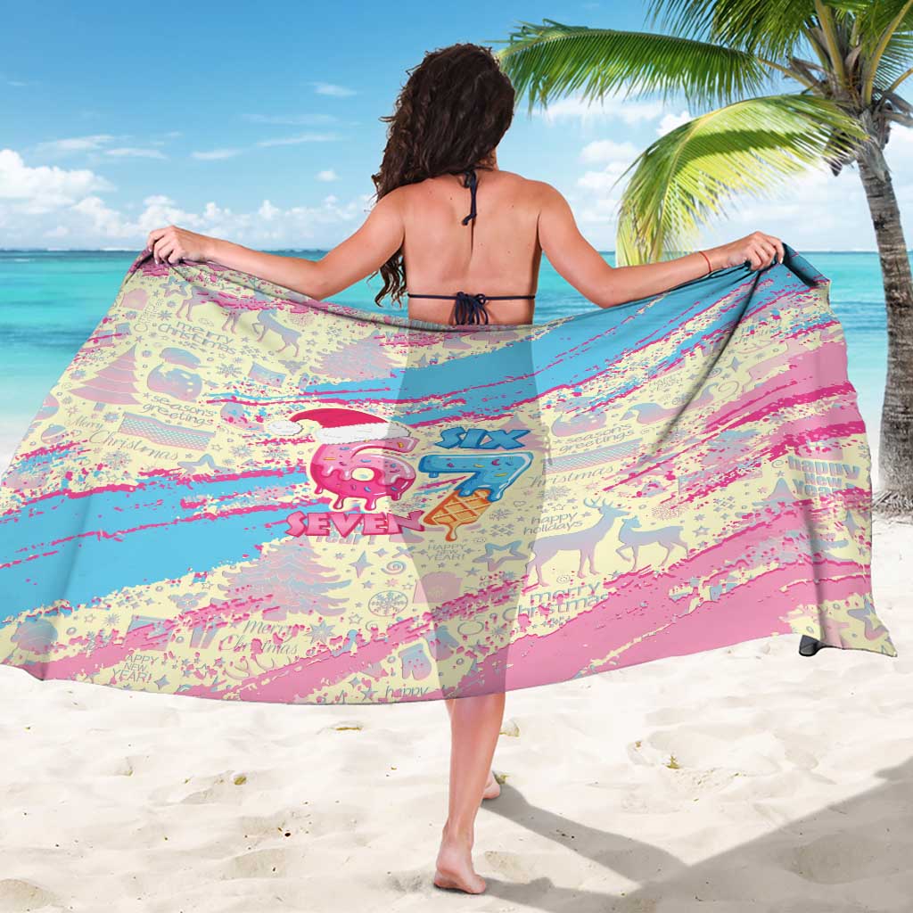 Six Seven Ice Cream Drip Sarong 67 Funny Christmas Gen Alpha Slang - Wonder Print Shop
