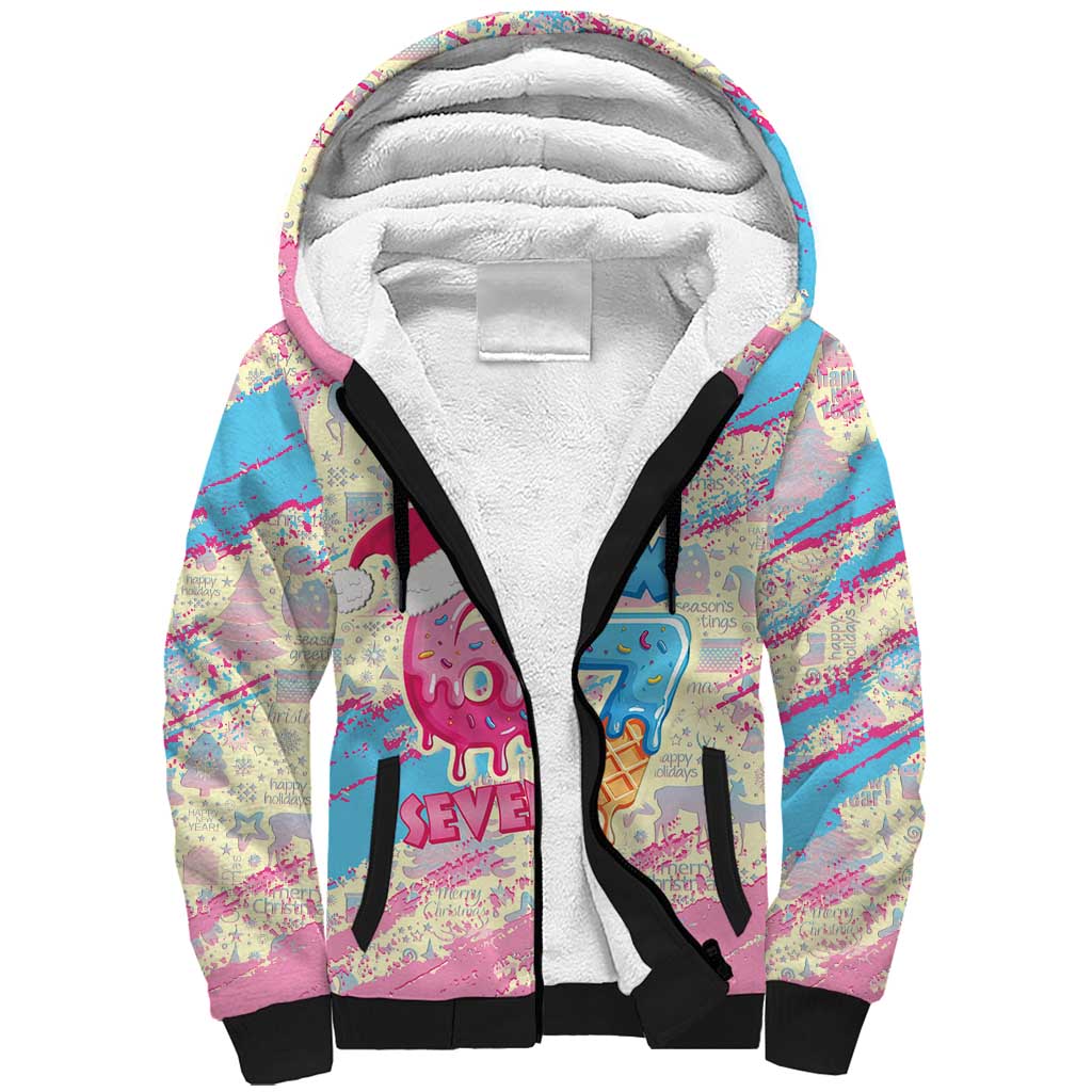 Six Seven Ice Cream Drip Sherpa Hoodie 67 Funny Christmas Gen Alpha Slang - Wonder Print Shop