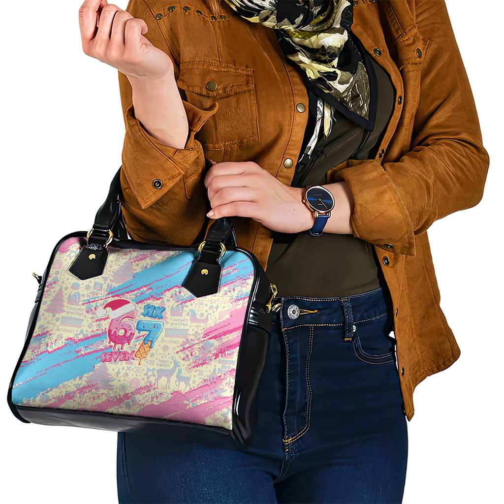 Six Seven Ice Cream Drip Shoulder Handbag 67 Funny Christmas Gen Alpha Slang - Wonder Print Shop