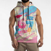 Six Seven Ice Cream Drip Sleeveless Hoodie 67 Funny Christmas Gen Alpha Slang - Wonder Print Shop