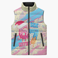 Six Seven Ice Cream Drip Sleeveless Puffer Jacket 67 Funny Christmas Gen Alpha Slang - Wonder Print Shop