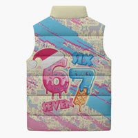 Six Seven Ice Cream Drip Sleeveless Puffer Jacket 67 Funny Christmas Gen Alpha Slang - Wonder Print Shop