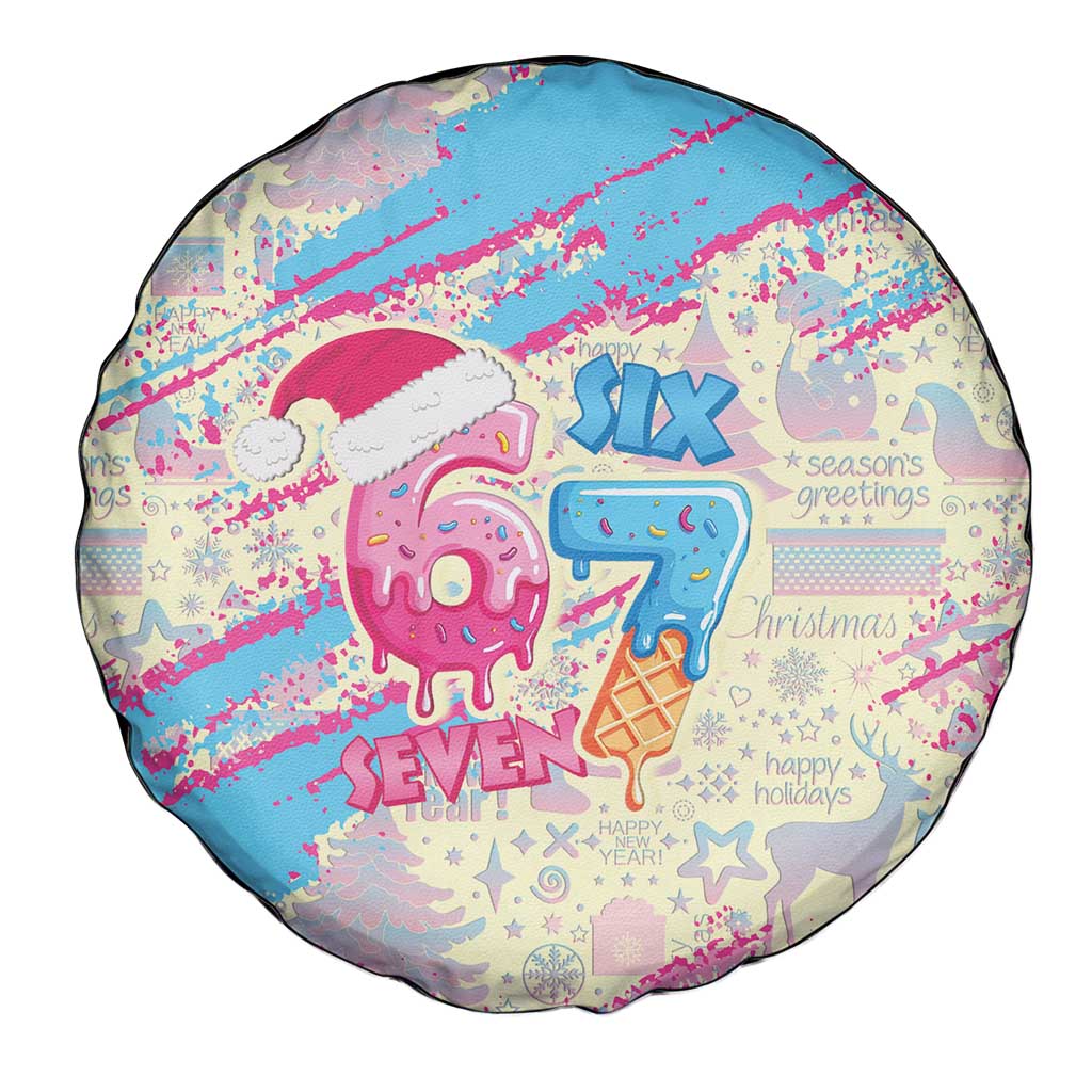 Six Seven Ice Cream Drip Spare Tire Cover 67 Funny Christmas Gen Alpha Slang - Wonder Print Shop