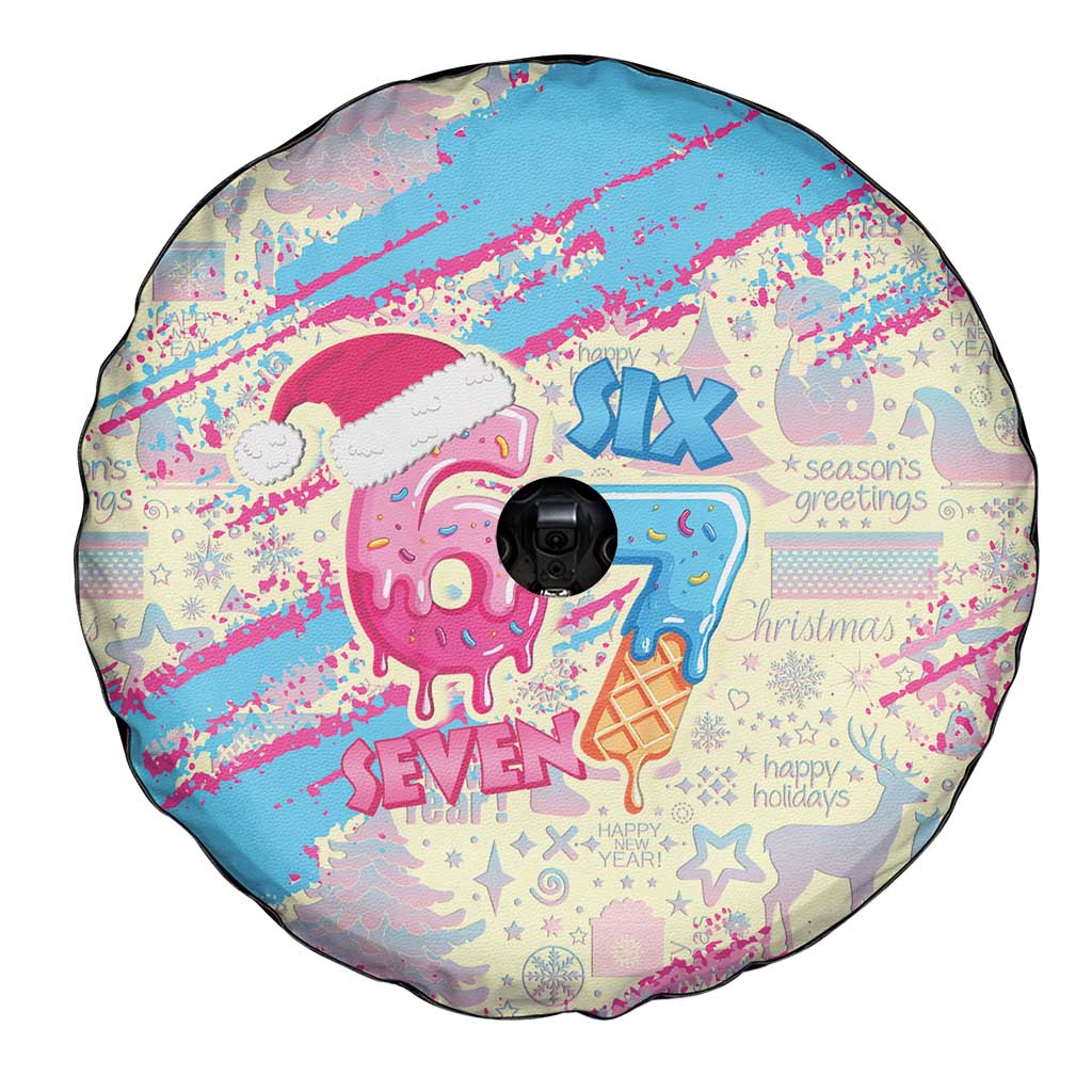 Six Seven Ice Cream Drip Spare Tire Cover 67 Funny Christmas Gen Alpha Slang - Wonder Print Shop