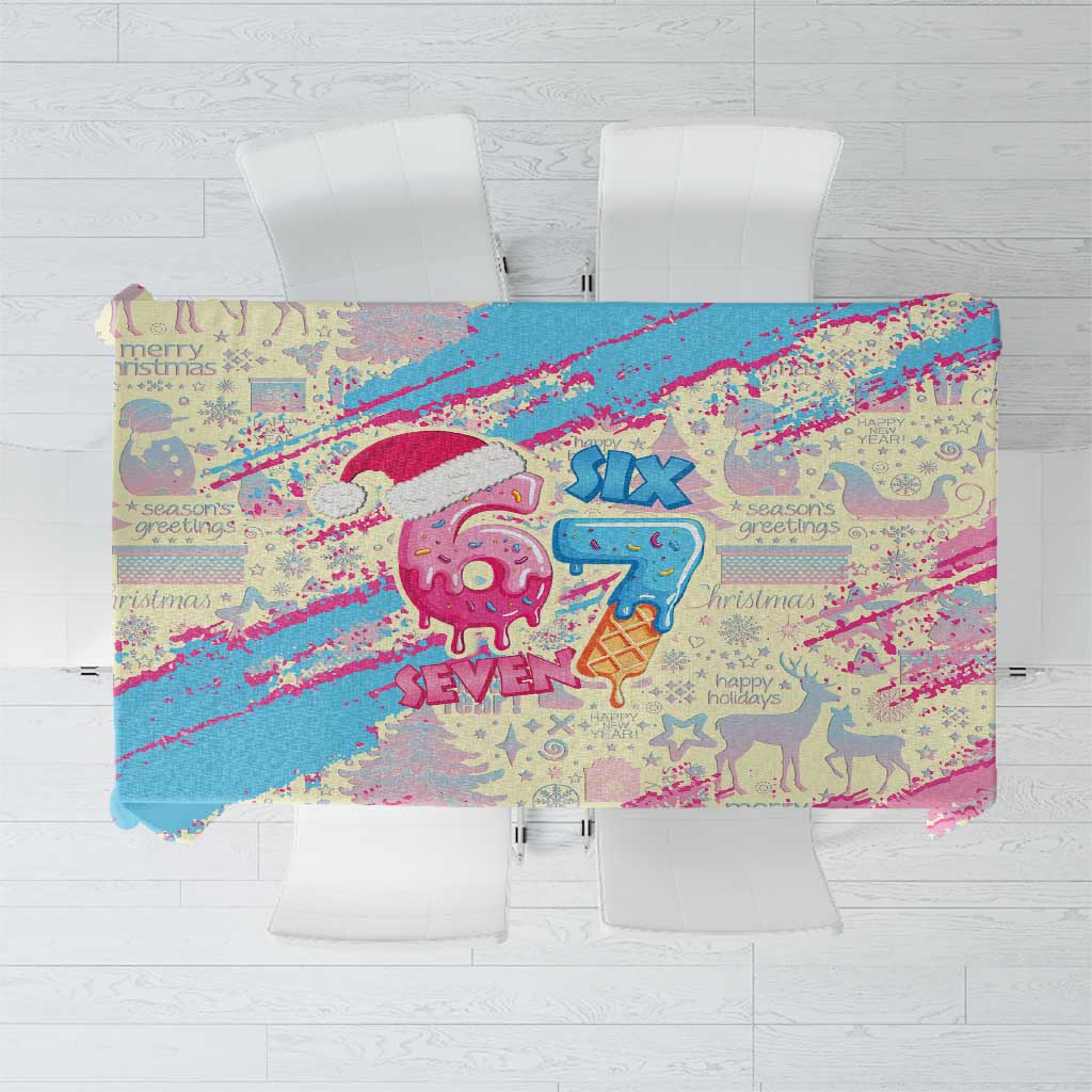 Six Seven Ice Cream Drip Tablecloth 67 Funny Christmas Gen Alpha Slang - Wonder Print Shop