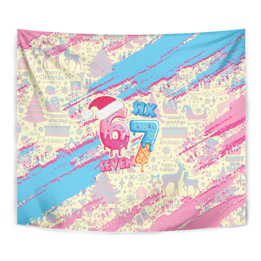 Six Seven Ice Cream Drip Tapestry 67 Funny Christmas Gen Alpha Slang - Wonder Print Shop