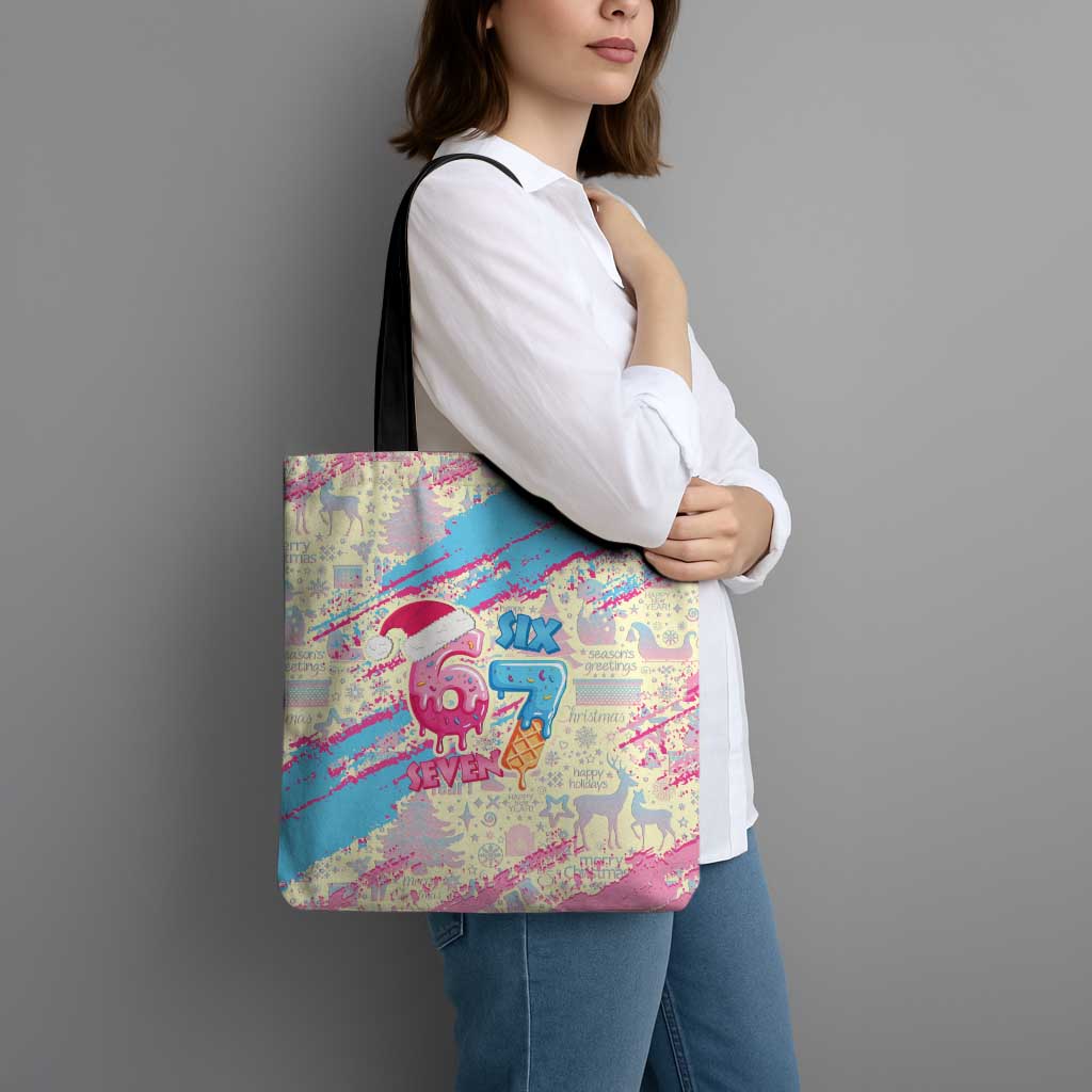 Six Seven Ice Cream Drip Tote Bag 67 Funny Christmas Gen Alpha Slang - Wonder Print Shop