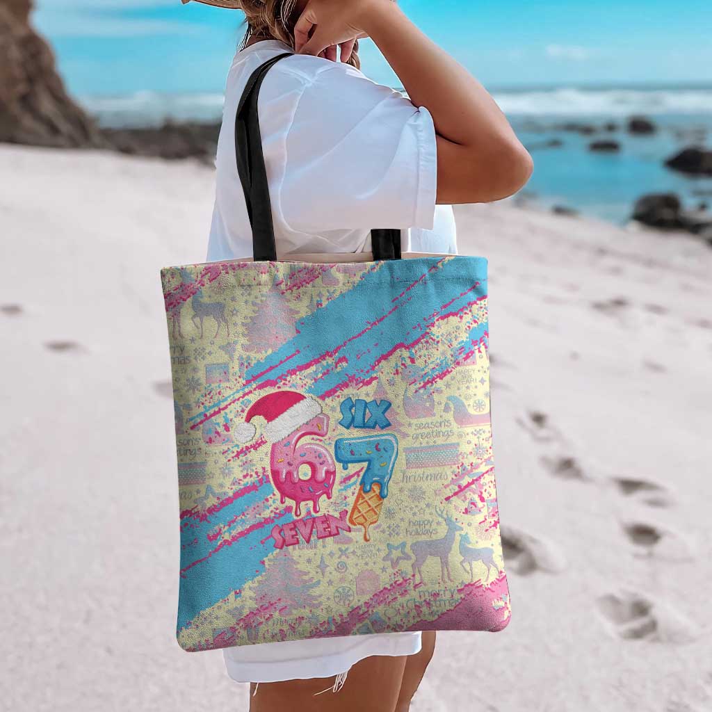 Six Seven Ice Cream Drip Tote Bag 67 Funny Christmas Gen Alpha Slang - Wonder Print Shop