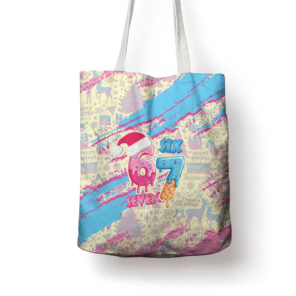 Six Seven Ice Cream Drip Tote Bag 67 Funny Christmas Gen Alpha Slang - Wonder Print Shop