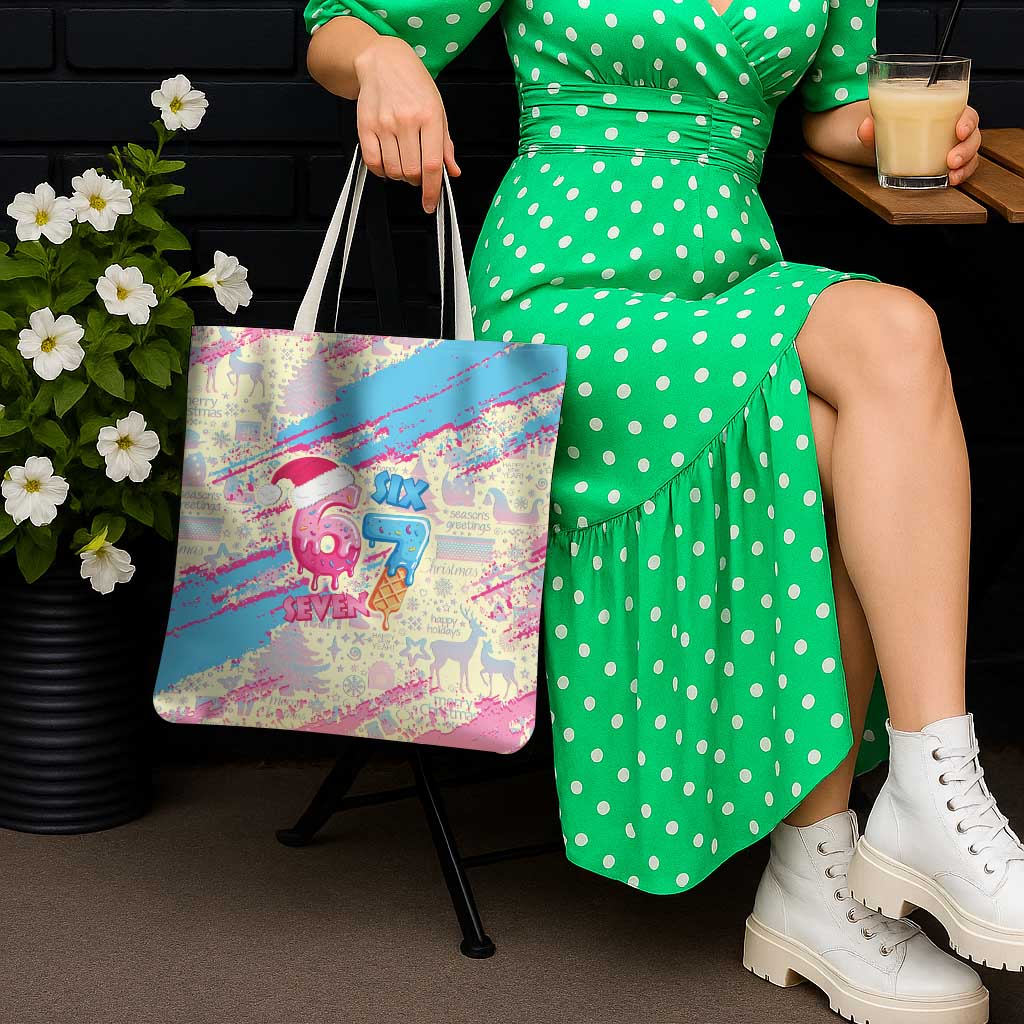 Six Seven Ice Cream Drip Tote Bag 67 Funny Christmas Gen Alpha Slang - Wonder Print Shop