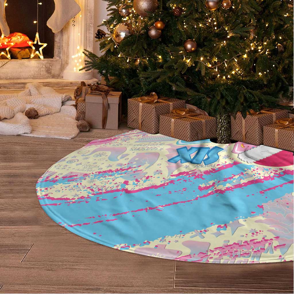 Six Seven Ice Cream Drip Tree Skirt 67 Funny Christmas Gen Alpha Slang - Wonder Print Shop
