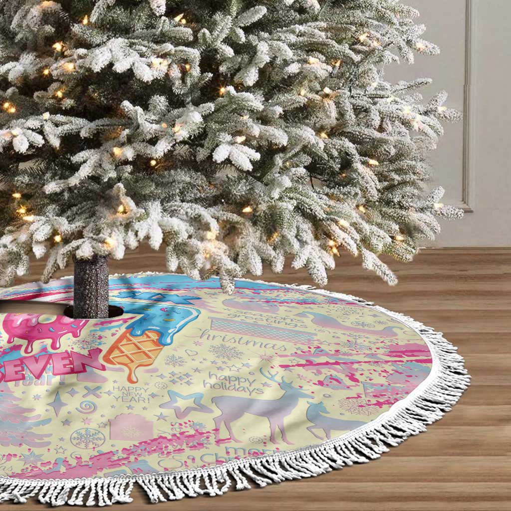 Six Seven Ice Cream Drip Tree Skirt 67 Funny Christmas Gen Alpha Slang - Wonder Print Shop