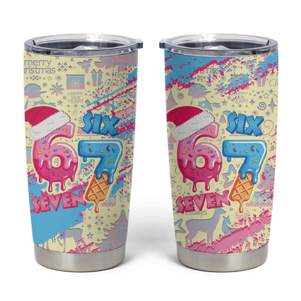 Six Seven Ice Cream Drip Tumbler Cup 67 Funny Christmas Gen Alpha Slang - Wonder Print Shop