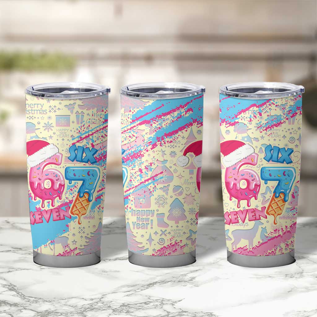 Six Seven Ice Cream Drip Tumbler Cup 67 Funny Christmas Gen Alpha Slang - Wonder Print Shop