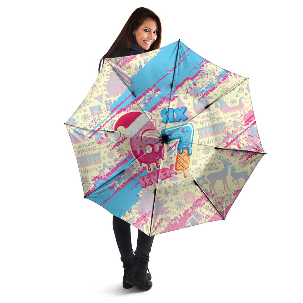 Six Seven Ice Cream Drip Umbrella 67 Funny Christmas Gen Alpha Slang - Wonder Print Shop